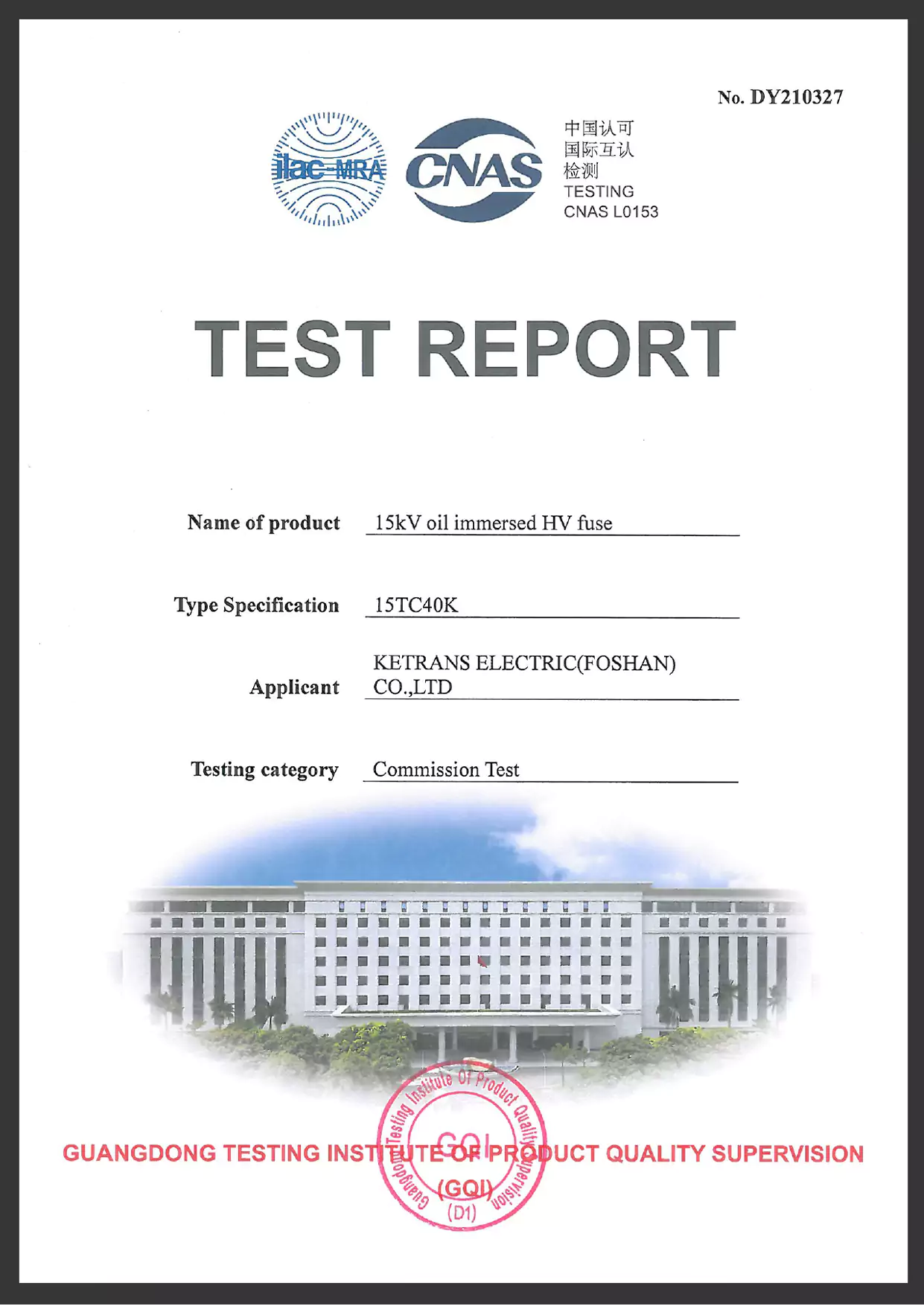 Os relatórios independentes de testes laboratoriais para o Fusible Link